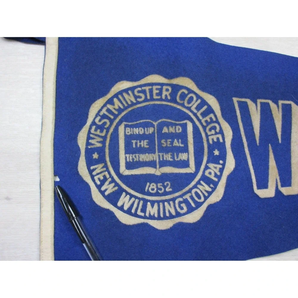 Vintage Circa 1940s Westminster Flocked Felt Style Pennant by Chicago Pennant Co